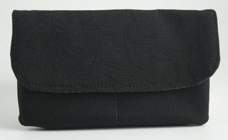 LW in Black Matte Lasse Fabric Large Tapestry Wallet